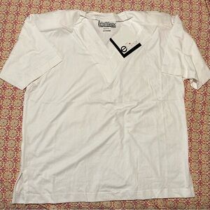 Vintage Le Mieux 80s Dead-stock |‎ White V-Neck Short Sleeve Tee